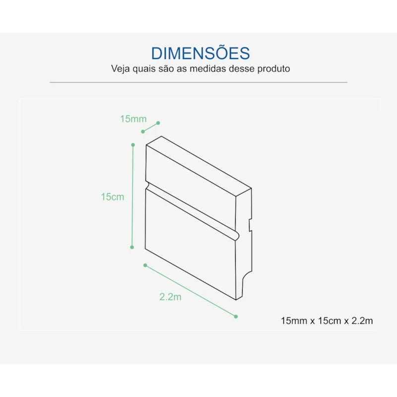 Rodapé Branco Poliestireno 15 cm